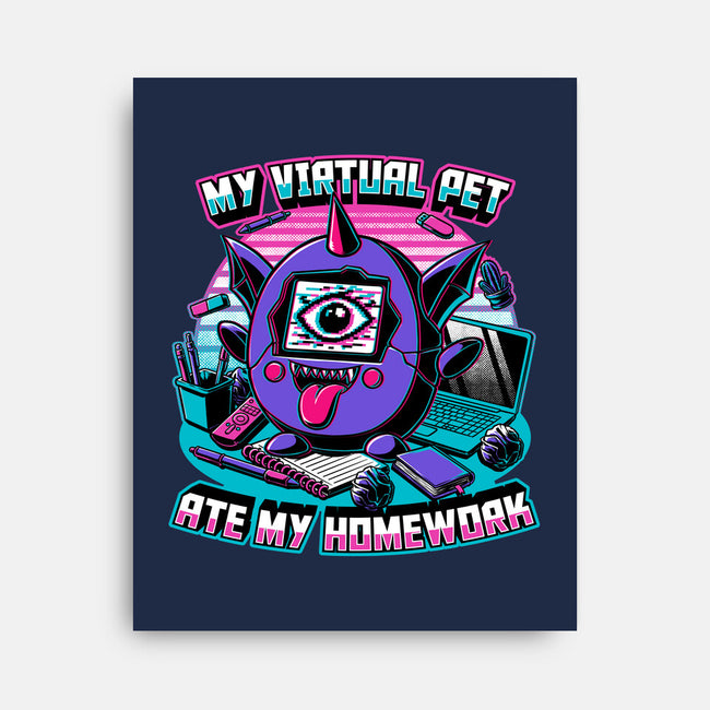 Digital Pet Homework-None-Stretched-Canvas-Studio Mootant