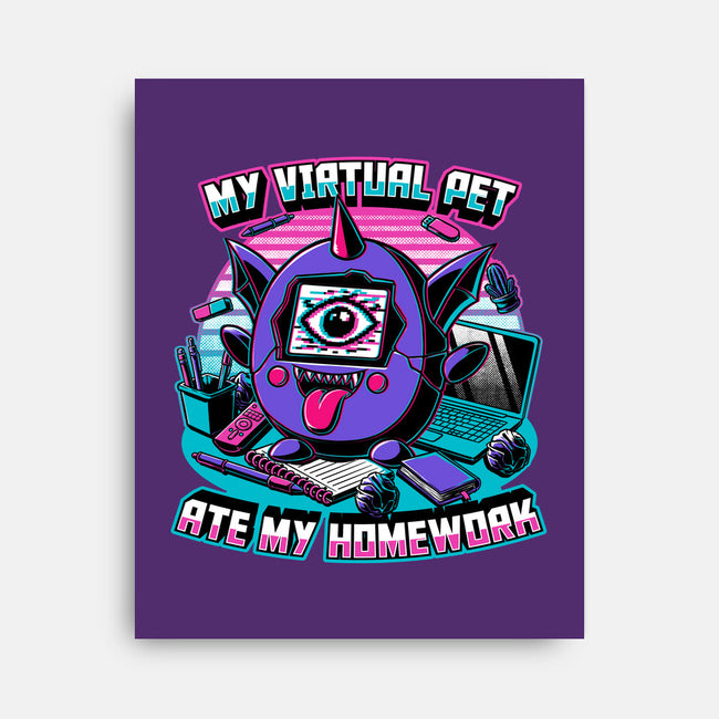 Digital Pet Homework-None-Stretched-Canvas-Studio Mootant