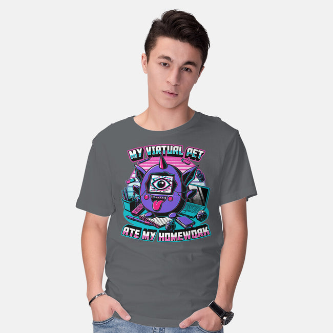 Digital Pet Homework-Mens-Basic-Tee-Studio Mootant