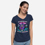 Digital Pet Homework-Womens-V-Neck-Tee-Studio Mootant