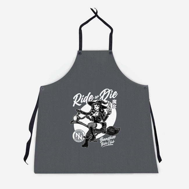 Biker Witch-Unisex-Kitchen-Apron-Studio Mootant