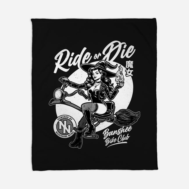 Biker Witch-None-Fleece-Blanket-Studio Mootant