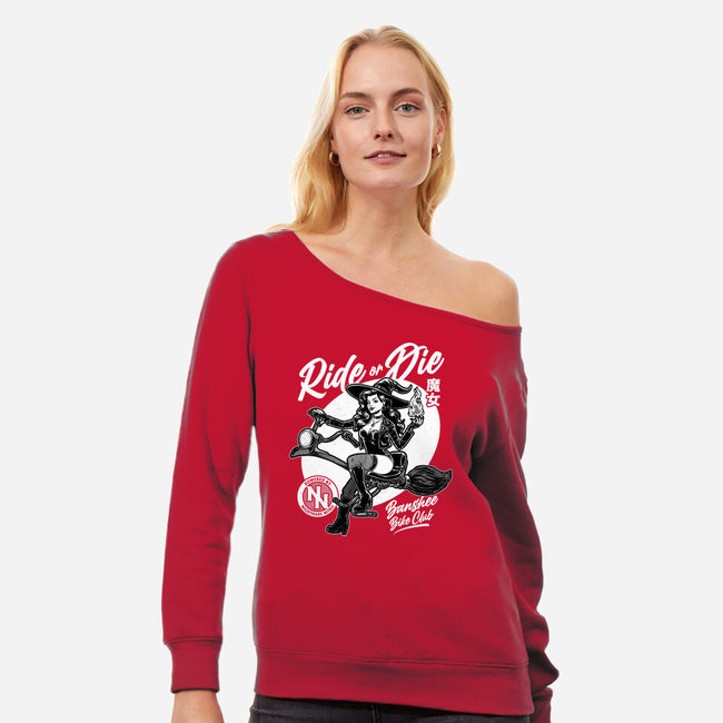 Biker Witch-Womens-Off Shoulder-Sweatshirt-Studio Mootant