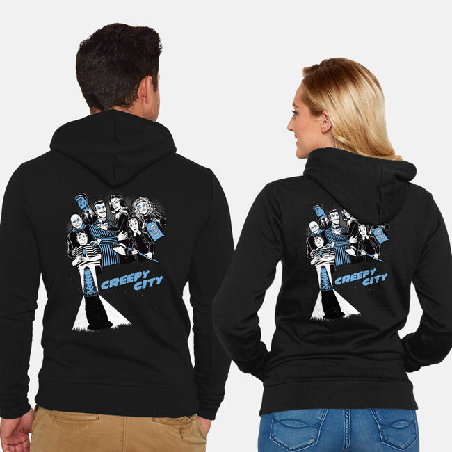 Creepy City-Unisex-Zip-Up-Sweatshirt-Studio Mootant