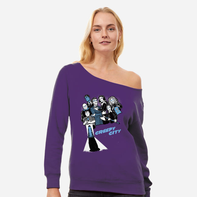 Creepy City-Womens-Off Shoulder-Sweatshirt-Studio Mootant