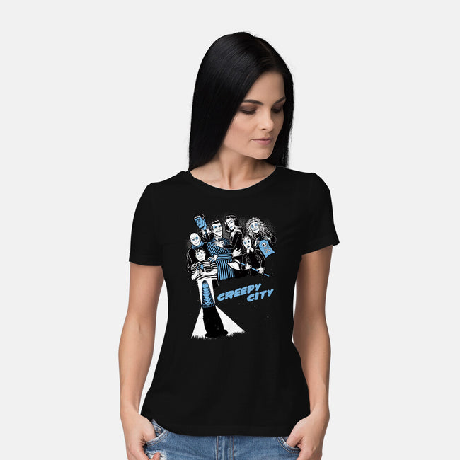 Creepy City-Womens-Basic-Tee-Studio Mootant