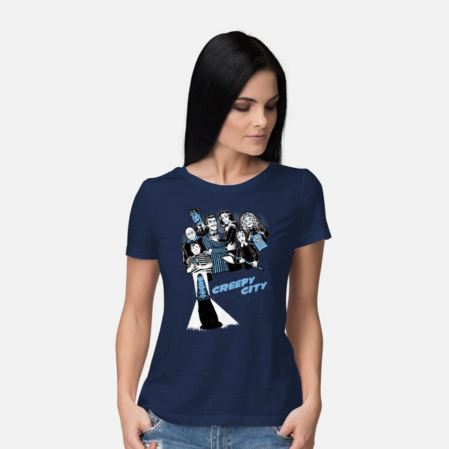 Creepy City-Womens-Basic-Tee-Studio Mootant