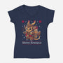 Merry Krampus To All-Womens-V-Neck-Tee-Vallina84