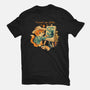 Impressionist Cat Sunflowers-Mens-Basic-Tee-worlddominationforcats