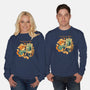 Impressionist Cat Sunflowers-Unisex-Crew Neck-Sweatshirt-worlddominationforcats