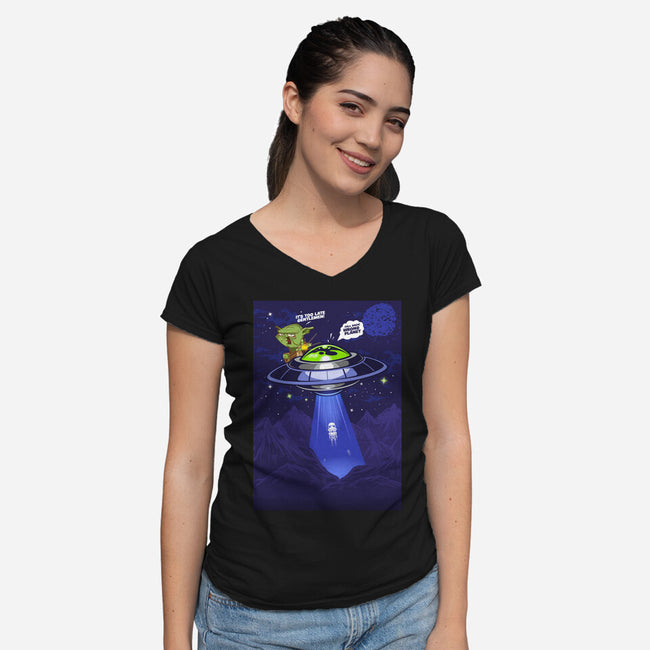 Wrong Planet-Womens-V-Neck-Tee-Rajj