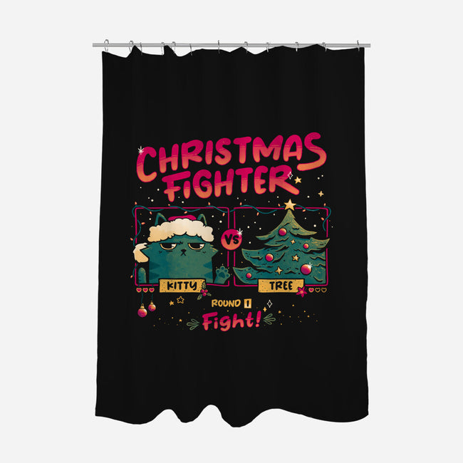 Christmas Fighter-None-Polyester-Shower Curtain-teesgeex