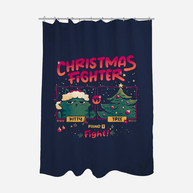 Christmas Fighter-None-Polyester-Shower Curtain-teesgeex