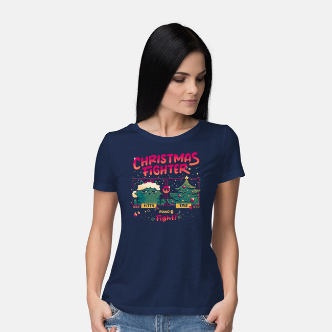 Christmas Fighter-Womens-Basic-Tee-teesgeex