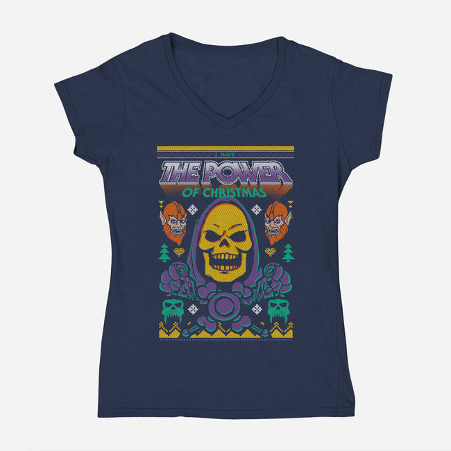 The Evil Power Of Christmas-Womens-V-Neck-Tee-Arinesart