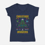 Christmas Invaders-Womens-V-Neck-Tee-Arinesart