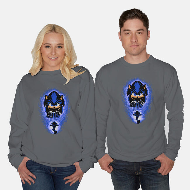 Big Blue Blur-Unisex-Crew Neck-Sweatshirt-rmatix