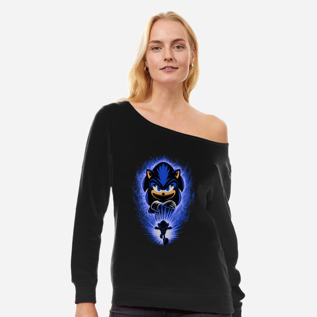 Big Blue Blur-Womens-Off Shoulder-Sweatshirt-rmatix