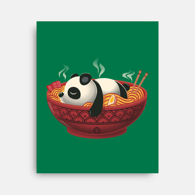 Sleepy Ramen Panda-None-Stretched-Canvas-erion_designs