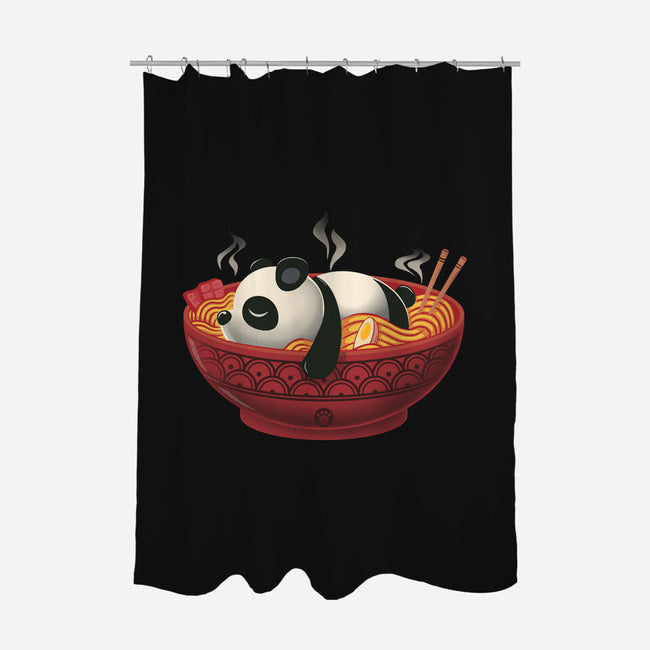 Sleepy Ramen Panda-None-Polyester-Shower Curtain-erion_designs