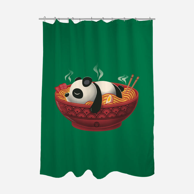 Sleepy Ramen Panda-None-Polyester-Shower Curtain-erion_designs