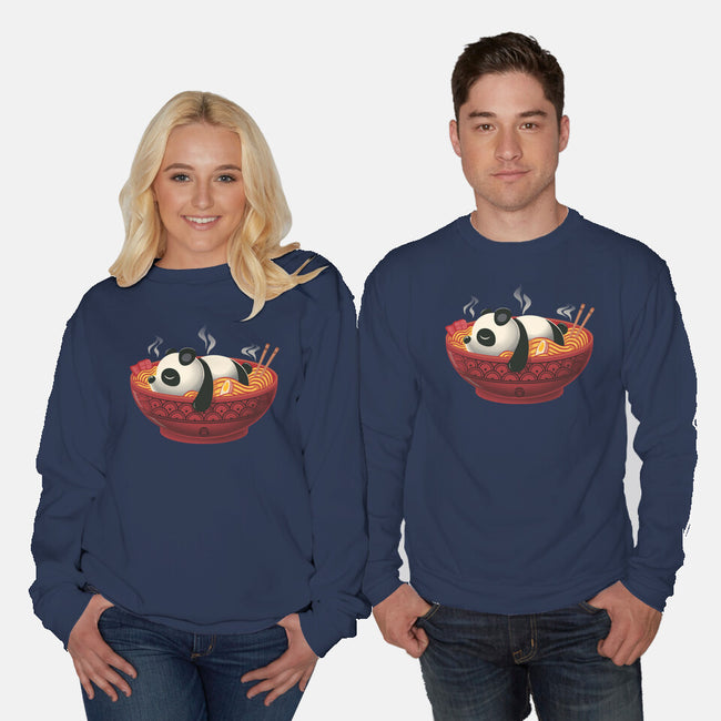 Sleepy Ramen Panda-Unisex-Crew Neck-Sweatshirt-erion_designs
