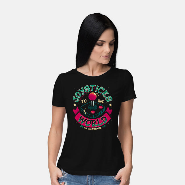 Joysticks To The World-Womens-Basic-Tee-teesgeex