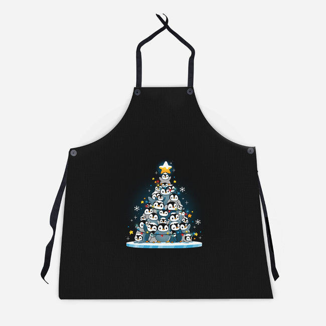 Penguin Christmas Tree-Unisex-Kitchen-Apron-Vallina84