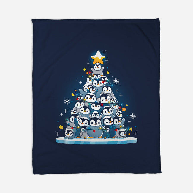 Penguin Christmas Tree-None-Fleece-Blanket-Vallina84