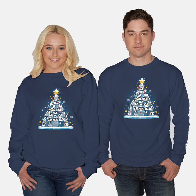 Penguin Christmas Tree-Unisex-Crew Neck-Sweatshirt-Vallina84
