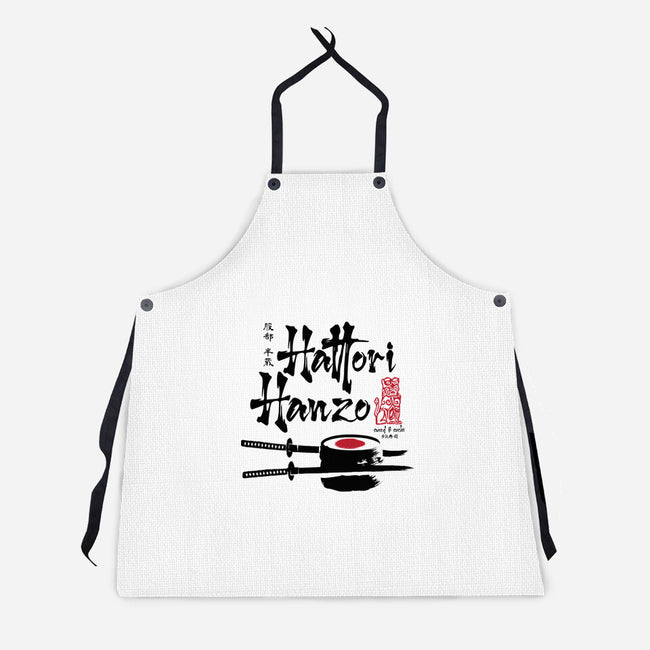 Hattori Hanzo Sword And Sushi-Unisex-Kitchen-Apron-DrMonekers