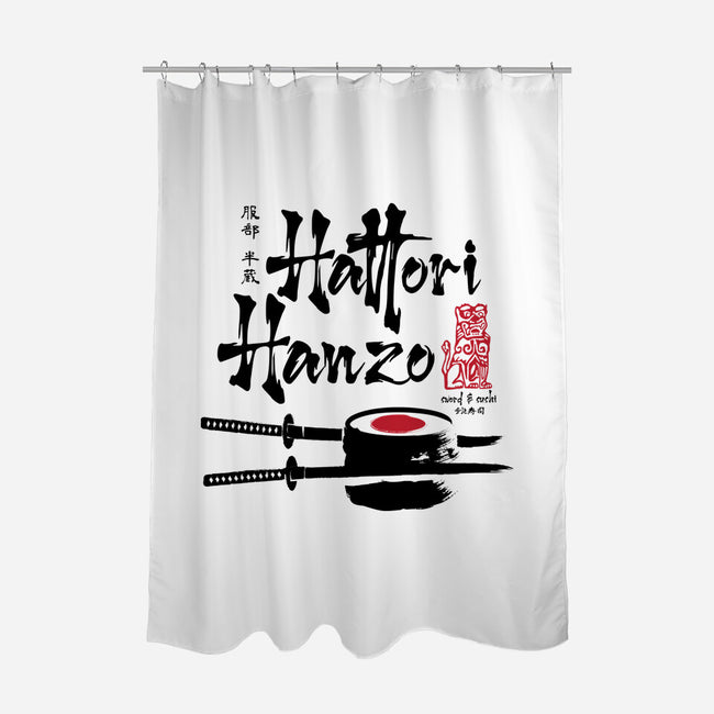 Hattori Hanzo Sword And Sushi-None-Polyester-Shower Curtain-DrMonekers