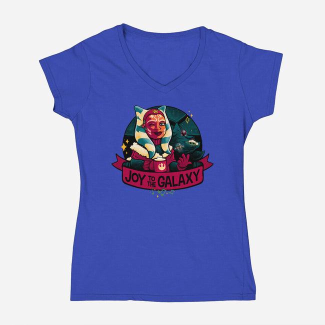 Joy To The Galaxy-Womens-V-Neck-Tee-teesgeex