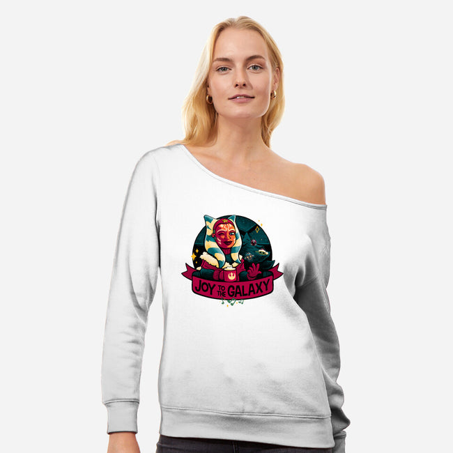 Joy To The Galaxy-Womens-Off Shoulder-Sweatshirt-teesgeex