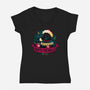 Darth The Halls-Womens-V-Neck-Tee-teesgeex