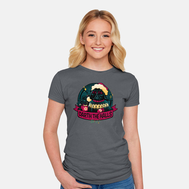 Darth The Halls-Womens-Fitted-Tee-teesgeex