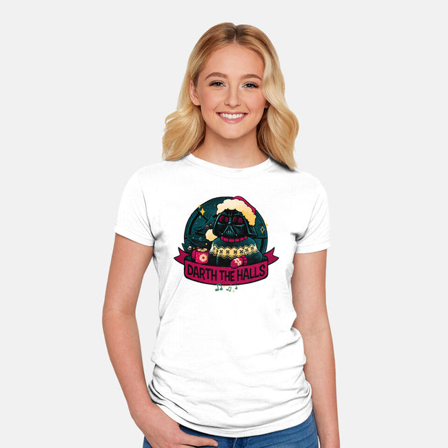 Darth The Halls-Womens-Fitted-Tee-teesgeex