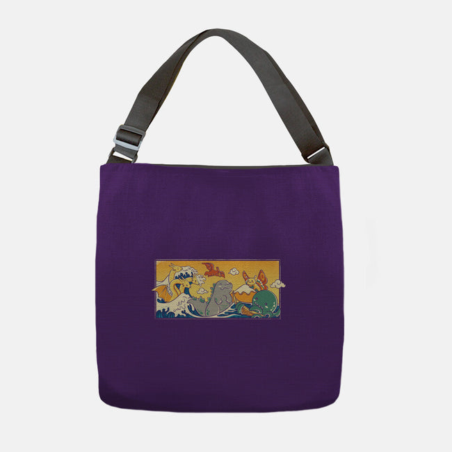 The Great Wave Kawaiiju-None-Adjustable Tote-Bag-anarist