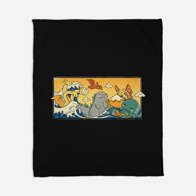 The Great Wave Kawaiiju-None-Fleece-Blanket-anarist