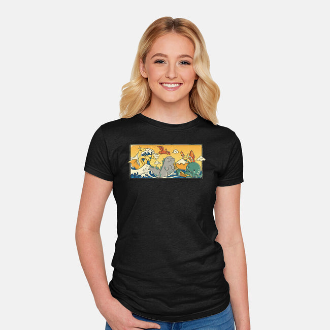 The Great Wave Kawaiiju-Womens-Fitted-Tee-anarist