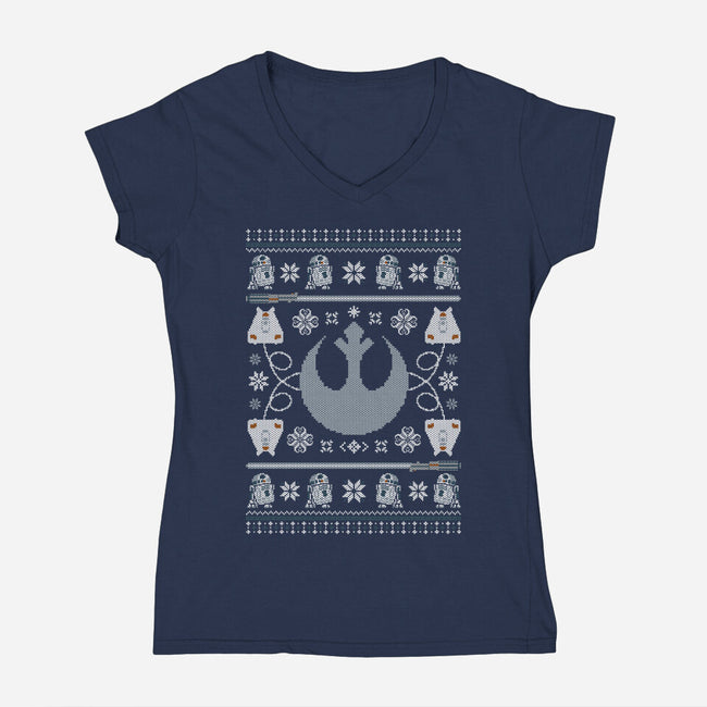 A Very Rebel Christmas-Womens-V-Neck-Tee-Arinesart