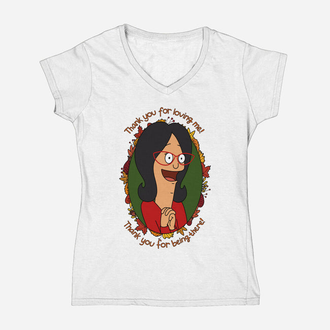 Thank You For Loving Me-Womens-V-Neck-Tee-Alexhefe