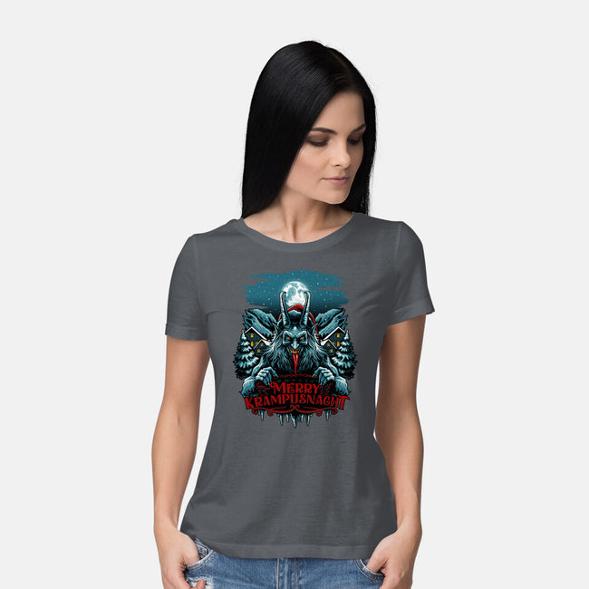 Merry Krampusnacht-Womens-Basic-Tee-daobiwan