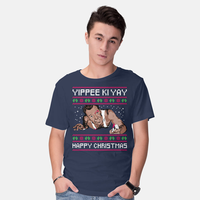 Yippee Ki Yay TV Dinner-Mens-Basic-Tee-rocketman_art