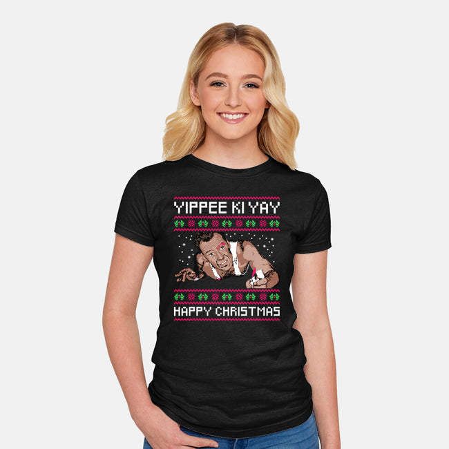 Yippee Ki Yay TV Dinner-Womens-Fitted-Tee-rocketman_art