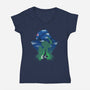 Windwaker Landscape-Womens-V-Neck-Tee-dandingeroz