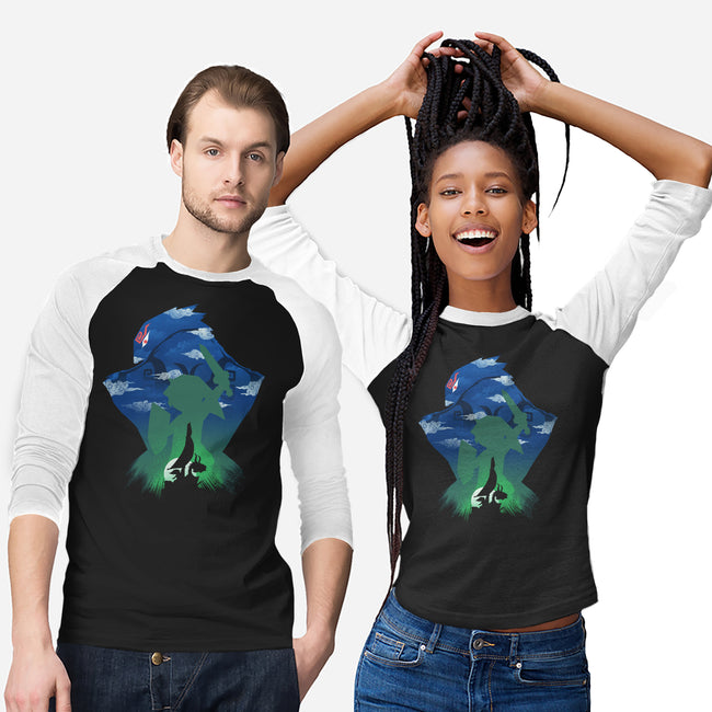 Windwaker Landscape-Unisex-Baseball-Tee-dandingeroz