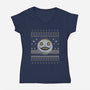 Emil Ugly Sweater-Womens-V-Neck-Tee-LAGELANTEE