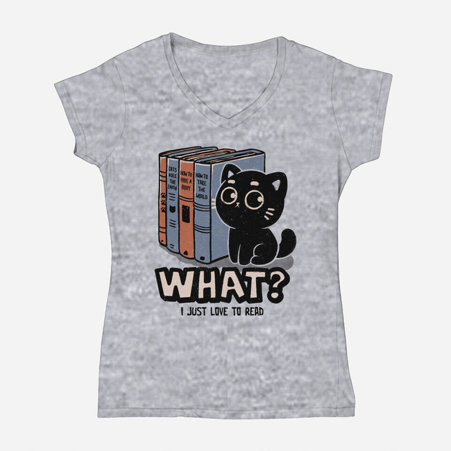 What I Just Love To Read-Womens-V-Neck-Tee-koalastudio