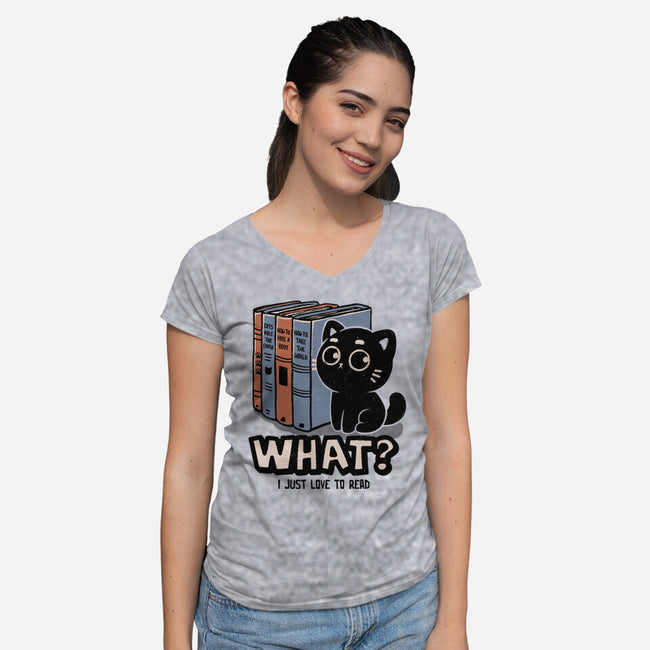 What I Just Love To Read-Womens-V-Neck-Tee-koalastudio